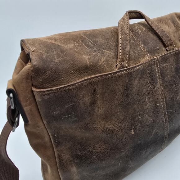 Wilsons Leather Messenger Bag Brown Vintage Legal Breifcase Shoulder Distressed - Picture 9 of 16